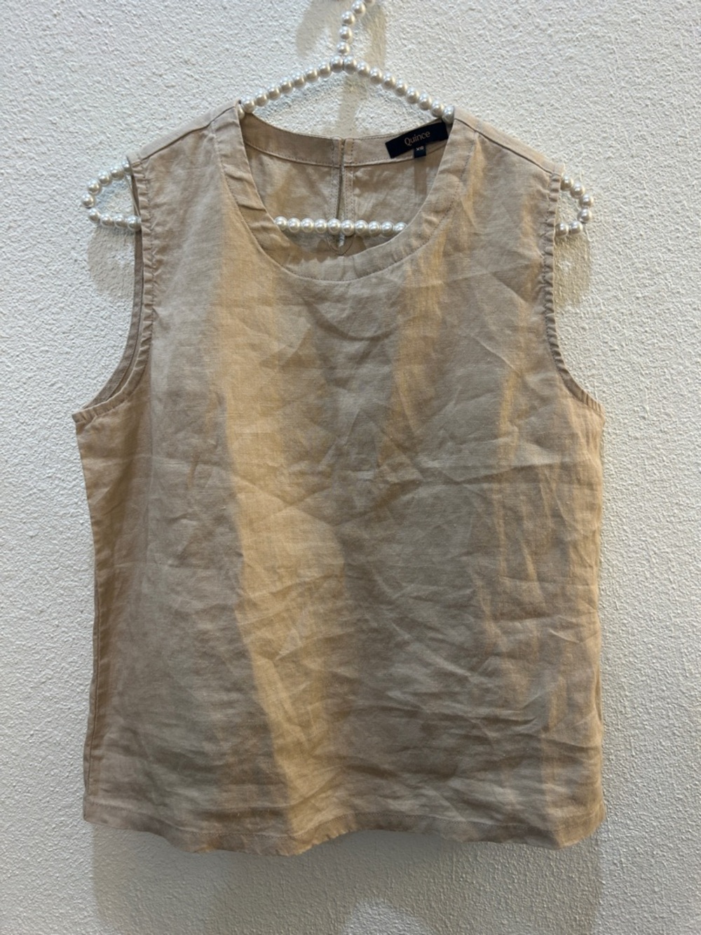 Quince Women's Driftwood-Tan European Linen Sleeveless Tank Size XS
